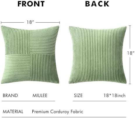 MIULEE Sage Green Decorative Throw Pillow Covers for Couch 18x18 Inch - Image 6