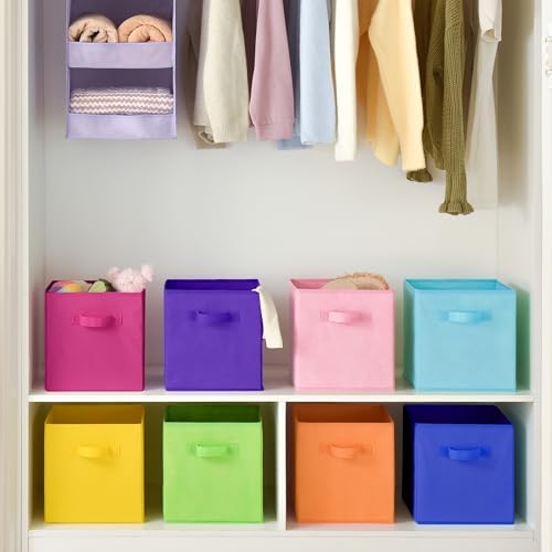 GRANNY SAYS 11 Inch Cube Storage Bins, Cube Organizers, Rainbow, 8-Pack - Image 4