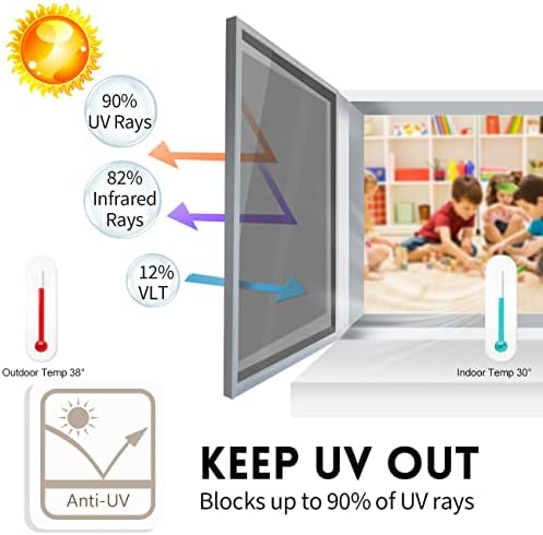 KESPEN Window Privacy Film One Way Static Cling Tint, Black, 29.5InX6.5Ft - Image 4