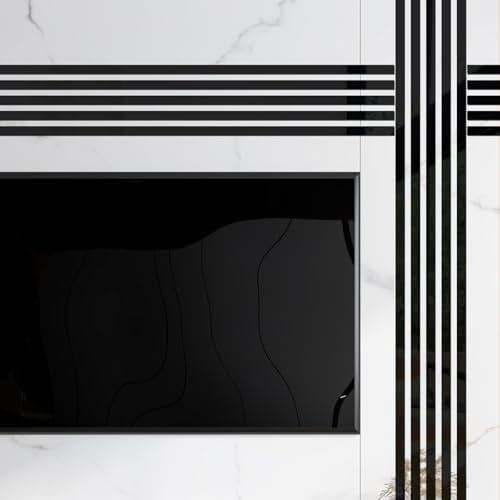 Acrylic Mirror Wall Stickers, Peel and Stick Mirror Strips for Wall Decor, Shatterproof Decorative Mirror Tiles for Entryway, Bedroom, Hallway & Small Space Decor (20, Black) - Image 4