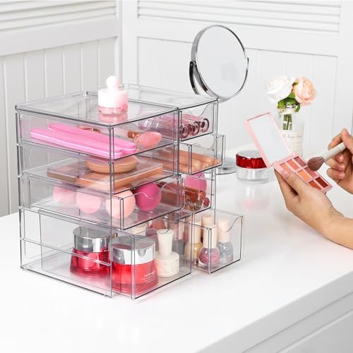 Vtopmart Acrylic Desk Organizer with 8 Drawers for Office, Makeup, Crafts - Image 2