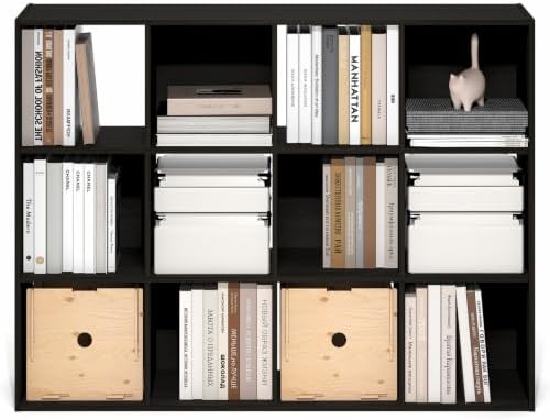Furinno PELLI Book Shelf, 12-Cube Bookshelf, Cube Storage Organizer Bookcase, 11.7 x 47.6 x 36, for Living Room, Bedroom, Home Office, Espresso - Image 4