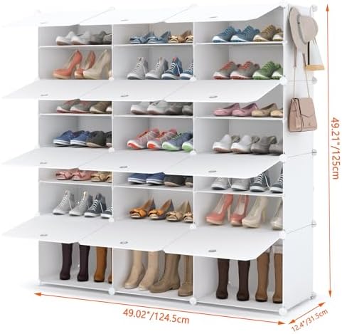 HOMIDEC Shoe Rack Organizer 48 Pair Modular Shoe Storage Cabinet for Closet - Image 3