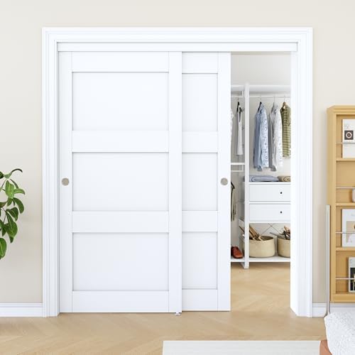 Sliding Closet Door 72"x80", 3 Panel Interior Closet Door, Need to Assemble by AINLARRY