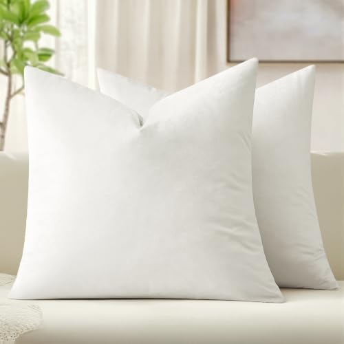 MIULEE Velvet Throw Pillow Covers 22x22 Inch Pack of 2 Pure White by MIULEE
