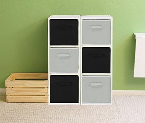 Simple Houseware 11-Inch Foldable Cube Storage Bins, Black, 6-Pack - Image 7