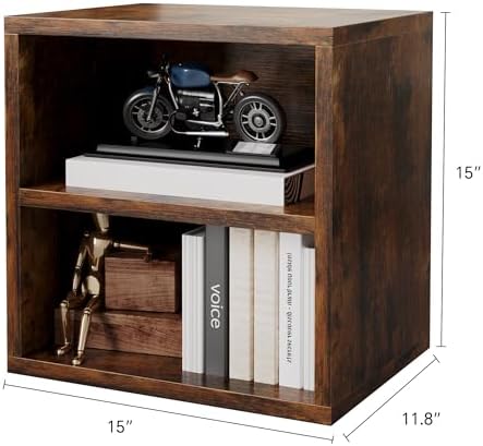 FUSUNBAO Magic DIY Storage Organizer - Stackable Cubes for Home Books, Clothes, Toys-Modular Cubby Storage System-Office Cubical-Bookcase Closet (Antique Brown, 1 Layer Cube) - Image 3