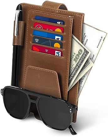 Londo Leather Car Visor Organizer – Stylish & Functional Storage for Sunglasses, Cards, and Essentials by Londo