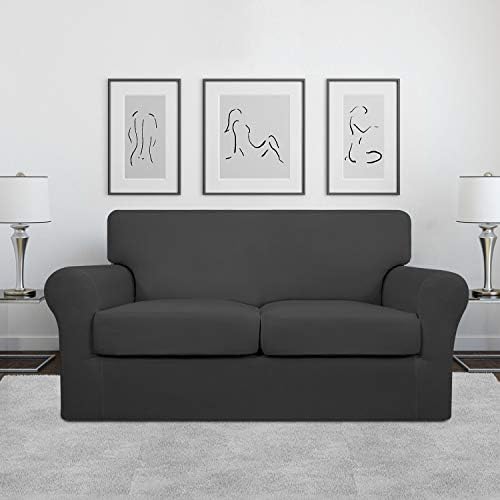 Easy-Going 3 Pieces Stretch Loveseat Couch Cover for 2 Cushion Washable - Image 2