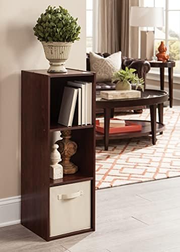 ClosetMaid Cubeicals 3 Cube Storage Shelf Organizer Bookshelf - Vertical/Horizontal, Easy Assembly - Dark Cherry Finish - Image 2