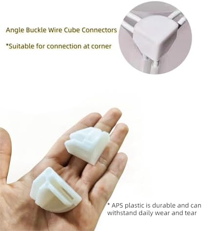 10Pcs Wire Cube Connectors, White Wire Cube Storage Connectors Corner Wire Grid Cube Shelf Plastic Connectors Clips for Wire Cube Storage Shelving Unit and Modular Closet Organizer, SATONBEYI - Image 6