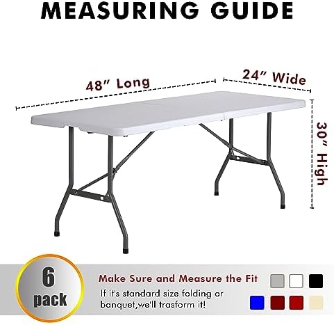 Nasitos 6 Pack Black Fitted Table Covers for 4 Foot Tables-Open Back Folding Table Cloth Washable Tablecloths for Trade Show, Craft Show, Grad Party, Vendor Booth - Image 6