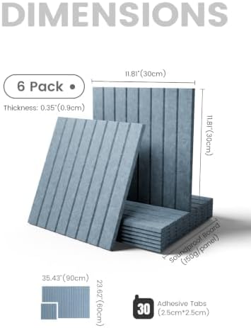 Fluxynara 36" x 24" Large Felt Bulletin Board, Dusty Blue | 6 Pack Cork Board Alternative with 30 Safe Adhesive Tabs, Felt Pin Boards for Wall Decor, Home, Office, Classroom, Dorm - Image 2