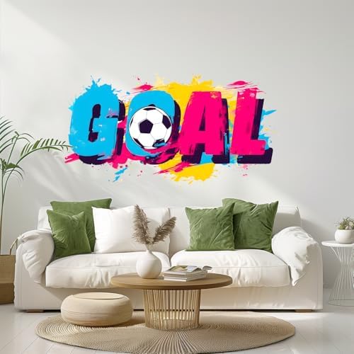 ANNA QUEEN Goal Soccer Wall Decals Peel and Stick, Football Letter Wall Stickers, Sports Wall Decor Removable Vinyl Wall Art for Boys Bedroom Game Room Decor by ANNAQUEEN