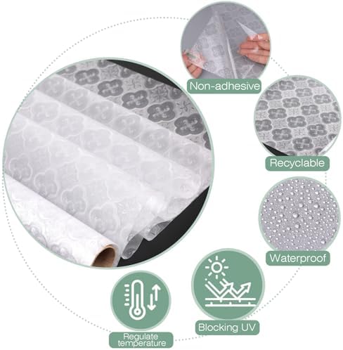 STATINT Window Privacy Film, Frosted Glassy Petals Begonia, 29.5in x 6.5ft - Image 7