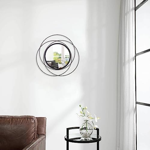 Black Circle Mirror Wall Decorative Metal Wall Mirror, Art Small Round Wall Home Mirror, Decor Living Room Bedroom Bathroom Entryway 12" - Image 4