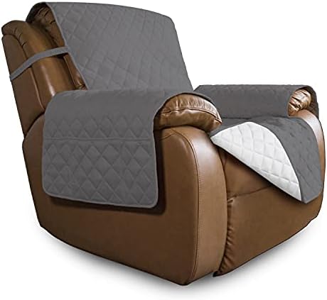 Easy-Going Reversible Couch Cover, Oversized Recliner, Gray/Ivory by Easy-Going