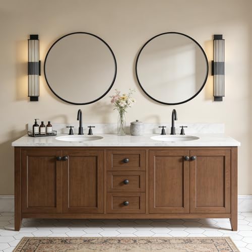 WallBeyond Black Round Mirror Wood Framed 28 inch Circle Wall Mirror for Bathroom Round Wall Mirror for Wall Decor, Vanity, Entryway Living Room - Image 4
