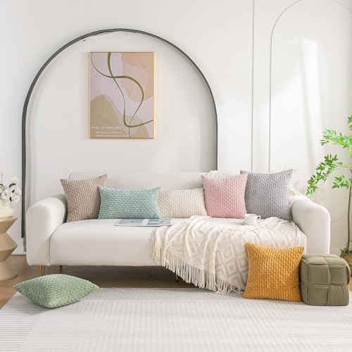 Set of 4 Light Pink Decorative Throw Pillow Covers 12x20 Inch Corduroy Pillow Covers for Bed Couch Sofa Living Room Soft Cushion Cases - Image 2
