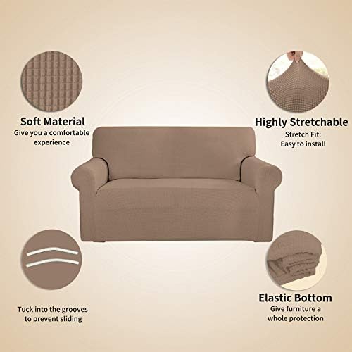 Easy-Going Stretch 4 Seater Oversized Sofa Couch Cover Camel - Image 4