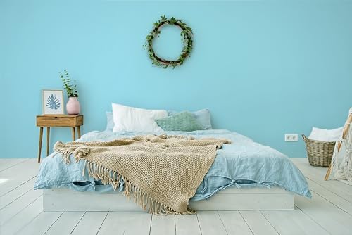 15.7" x 118" Blue Wallpaper Peel and Stick Light Blue Contact Paper Easy Peel Off Bedroom Bathroom Removable Wallpaper Vinyl Self Adhesive Matte - Image 2