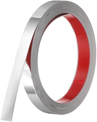 uxcell Silver Peel and Stick Molding Trim, 0.8 Inch x 9.8 ft Self-Adhesive Mirror Tape, Flexible PVC Border Strip for Wall Decoration Tile Edge Ceiling Floor Frame Furniture Decoration by uxcell