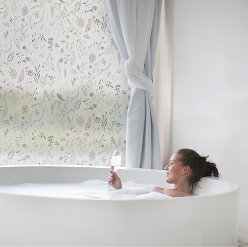 Dimoon 17.3" x 197" Window Privacy Film Stained Glass Floral Film for Home Rainbow Effect See Out Decorative Frosted Window Film Static Cling Stickers Kitchen Bathroom - Image 5