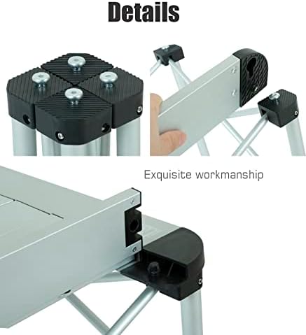 iClimb Lightweight Stable Alu. Folding Square Table Roll Up Top with Carry Bag for Camping Picnic Backyards BBQ Camp Kitchen (Black, S) - Image 6