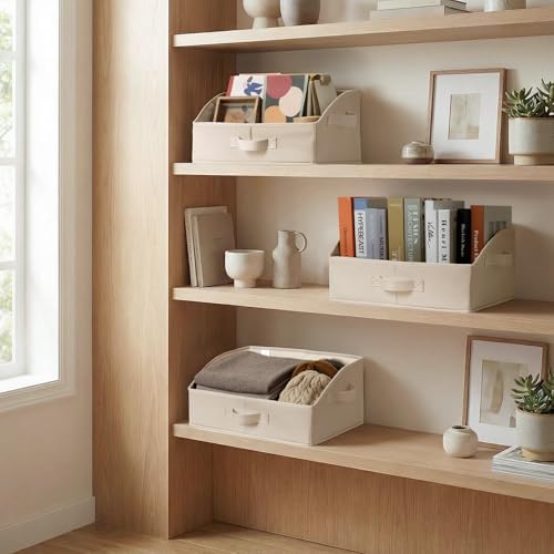 GRANNY SAYS Trapezoid Closet Storage Bins, Medium, Khaki, 3-Pack - Image 5