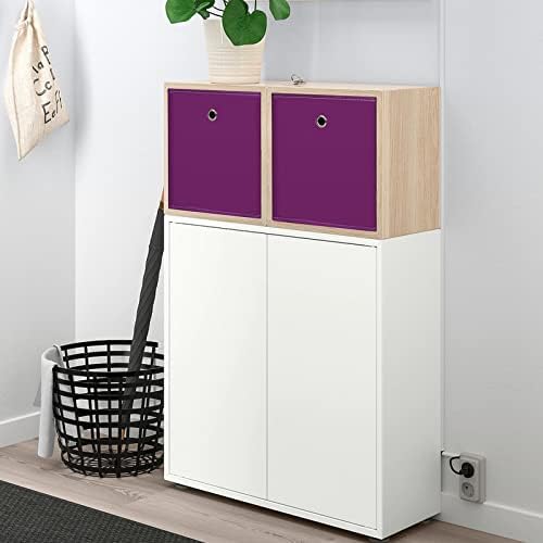 Foldable Storage Cubes Bins ,11 Inch Cloth Storage Cube Fabric Storage Box Cubes Organizer Baskets with Handles for Home Organizer Set of 6 (Purple) - Image 4