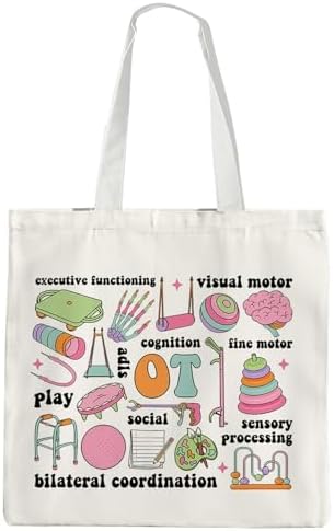 Occupational Therapy Canvas Tote - Mental Health, OT Appreciation Bag for Women by Unknown