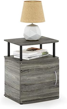 Furinno JAYA Utility Design End Table, French Oak Grey by Furinno-FitsYourSpaceFitsYourBudget