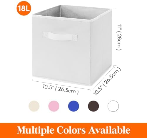 Lifewit Storage Cubes, 11 Inch Organizer Bins, 18L White, 12 Packs - Image 5