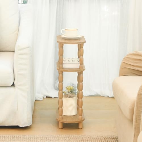MaxSmeo Narrow Side Table, Small End Table with 3-Tier Open Shelf - Image 6