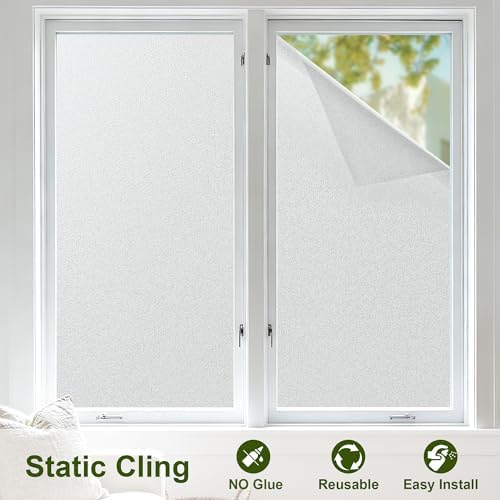 Frosted Glass Window Privacy Film Anti-UV,Embossed White,23.6"x78.7" - Image 3