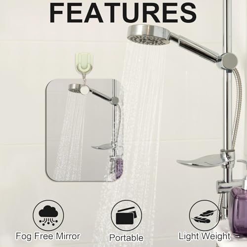 JUNEBRUSHS 2 Pack Medium Mirror for Shaving Shower Mirror 6 × 8 inch - Image 5