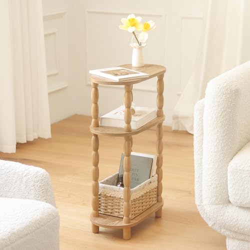 MaxSmeo Narrow Side Table, Small End Table with 3-Tier Open Shelf - Image 2