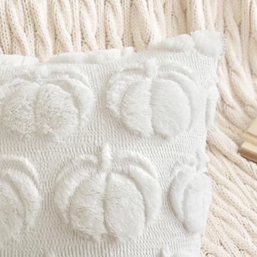 MIULEE Fall Pillow Covers Pumpkin Fall Decor 24x24 Pure White - Image 2