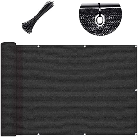 SUNLAX Custom Size 3'x26' Black Balcony Privacy Screen 90% UV Block by SUNLAX
