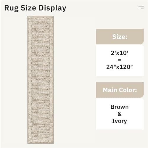 Soalmost Runner Rug 2x10 Washable Non-Slip Hallway Kitchen Runners Brown - Image 5