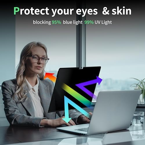 Privacy Screen for MacBook Pro 14 Inch M1/M2/M3/M4/M5(2021-2025,Pro, Max)--A3434 A2918 A2992 A2442 A2779,Anti Blue Light Glare Filter Removable Computer Protector, Monitor Shield Laptop for Mac 14.2'' Computer - Image 4