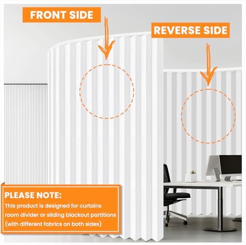 Room Divider Curtain Sets with Flexible Ceiling Track, Privacy Soundproof Curtain for Bedroom Office Patio Sliding Door(White, W100 x L96, 1 Pack) - Image 2