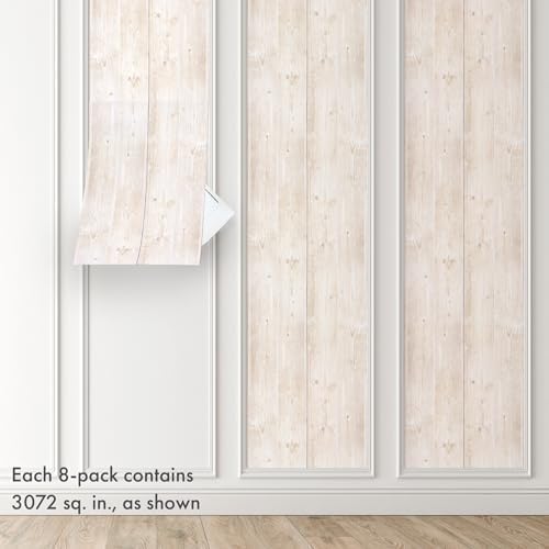 Peel and Stick Wallpaper Panels, So Poplar, 8-Pack | 16 x 24 in panel size; Covers up to 21.33 sq ft; Vinyl peel & stick; No paste needed; Great for walls, shelves & cabinets. - Image 4