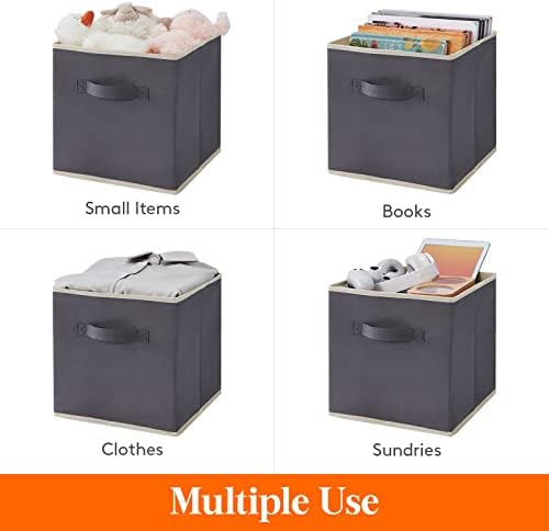 Lifewit Storage Cubes, 11 Inch Organizer Bins, 18L Gray, 6 Packs - Image 4