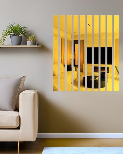 10Pcs DIY Striped Mirror Stickers 39.37 Inch Self Adhesive - Image 3