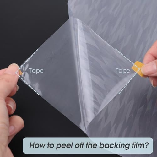 KESPEN Decorative Stained Glass Window Film, Laser Rhombic, 35.4In X 6.5Ft - Image 6