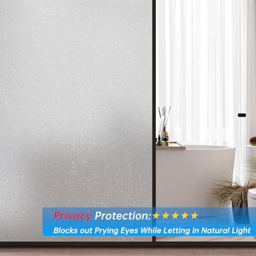 Window Privacy, Removable Glass Door Privacy Film, Suitable for Bathrooms, Offices, Static Cling Decorative Film, Reusable Window Stickers (Flash Pure, 35.4 x 157.4 inch) - Image 2