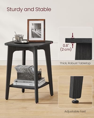VASAGLE Side Table, 2-Tier Small Square End Table, Nightstand - Image 5