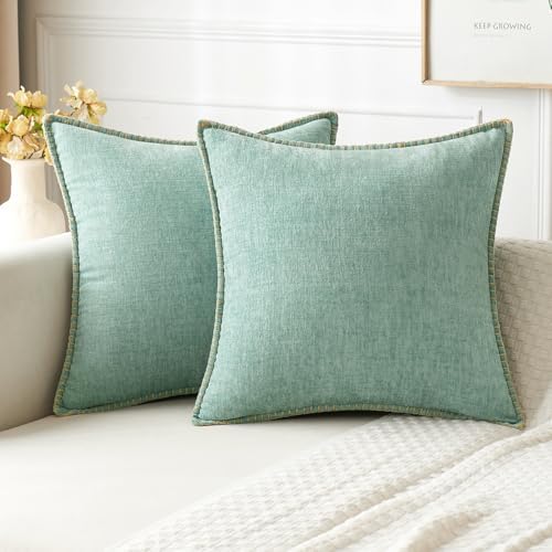 MIULEE Decorative Couch Throw Pillow Covers 16x16 Inch Aqua Green 2 Pack by MIULEE