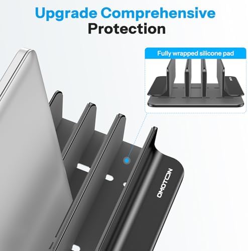 OMOTON 3-Slot Multiple Vertical Laptop Stand, Fits All MacBook, Black - Image 4